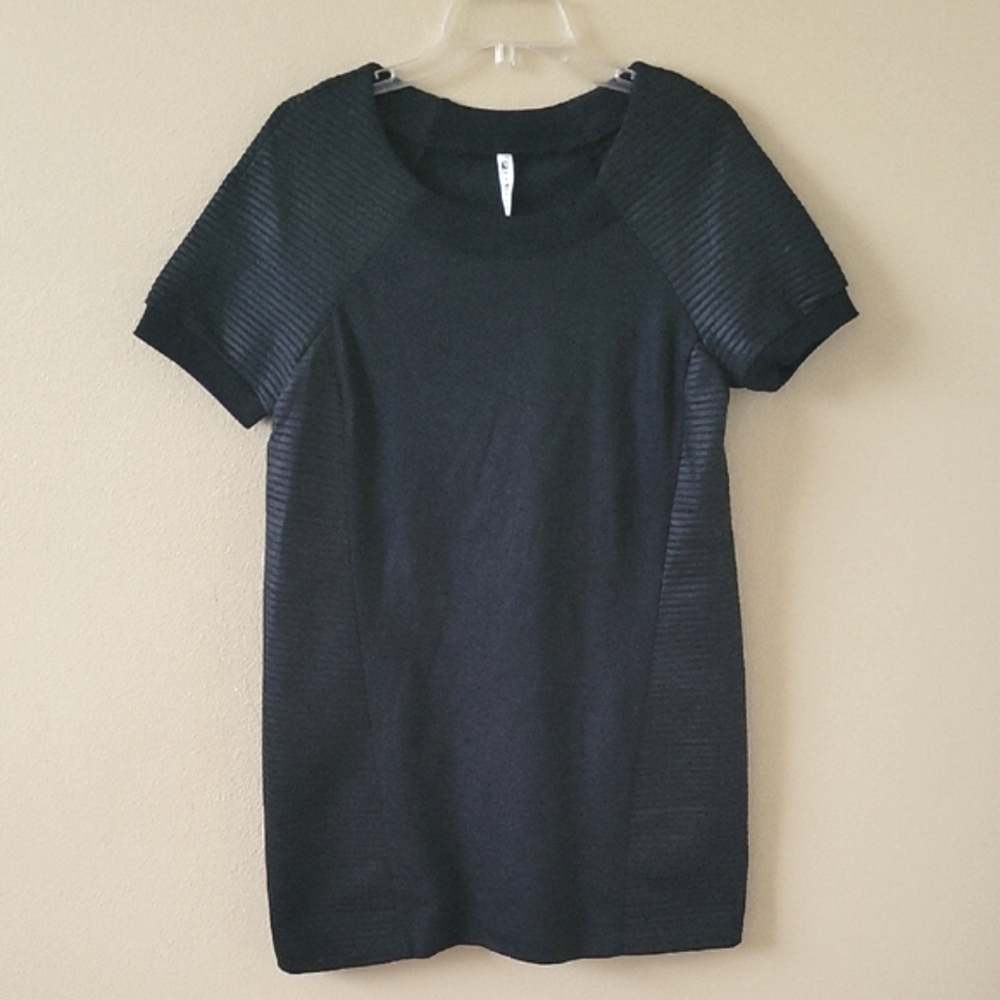 Fabletics Womens Breana Coated Black Mini Dress - Size Large
